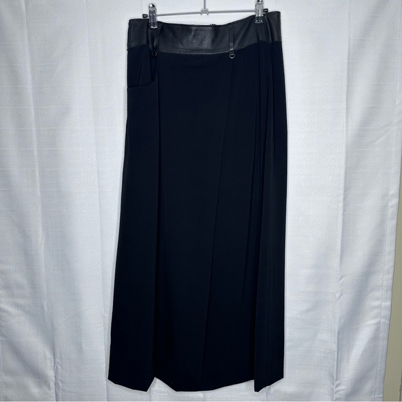Annette Gortz midi maxi skirt neutral virgin wool leather lagenlook minimalist - Picture 4 of 10